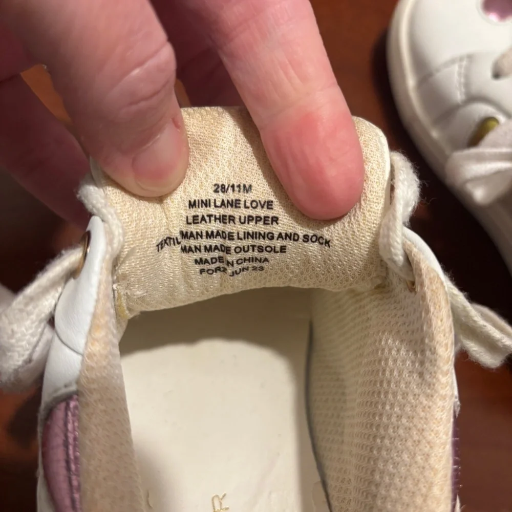 Kurt Geiger London Girls Mini Lane Love Sneakers White Size 11